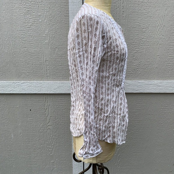 Loft Top Semi-Sheer Womens SMALL Light Weight Cottegecore Shirt‎ Floral Prairie - Picture 2 of 6